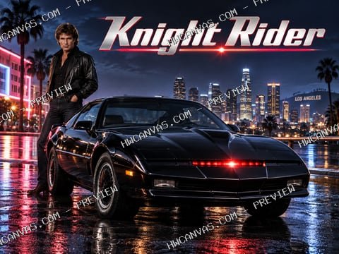 Knight Rider · KITT After Dark mounted canvas preview