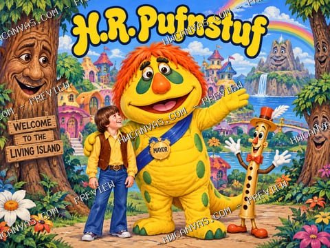 H.R. Pufnstuf · Living Island mounted canvas preview