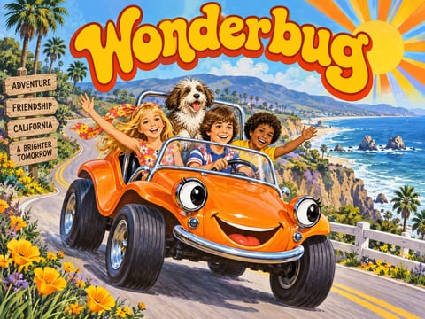 Wonderbug · On the Road mounted canvas preview