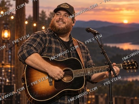 Luke Combs · Carolina Nights mounted canvas preview