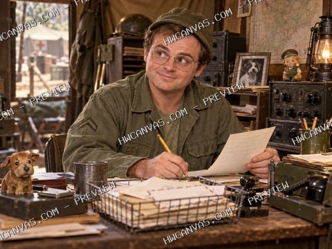 M*A*S*H · Radar’s Desk mounted canvas preview