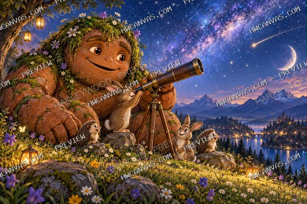 Moss Giant · Stargazing Friends mounted canvas preview