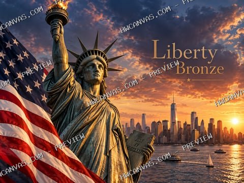 Liberty in Bronze mounted canvas preview