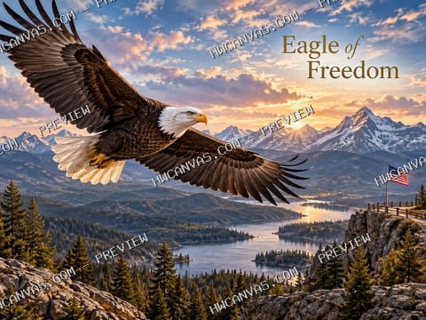 Eagle of Freedom mounted canvas preview