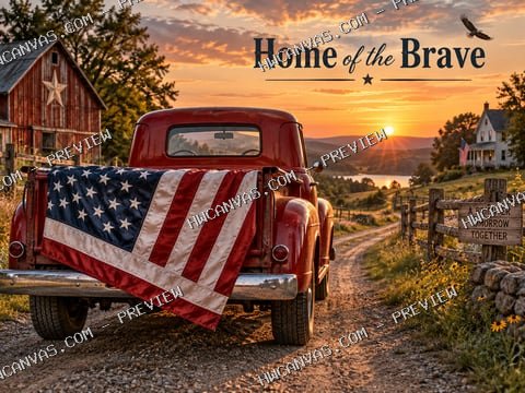 Home of the Brave mounted canvas preview