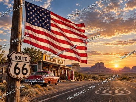 Freedom Road mounted canvas preview