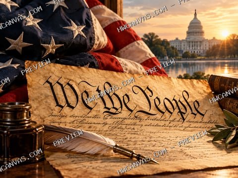 We the People mounted canvas preview