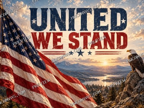United We Stand mounted canvas preview