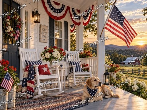 Patriotic Porch mounted canvas preview