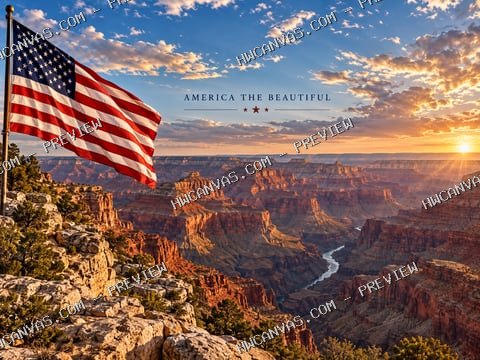 America the Beautiful mounted canvas preview