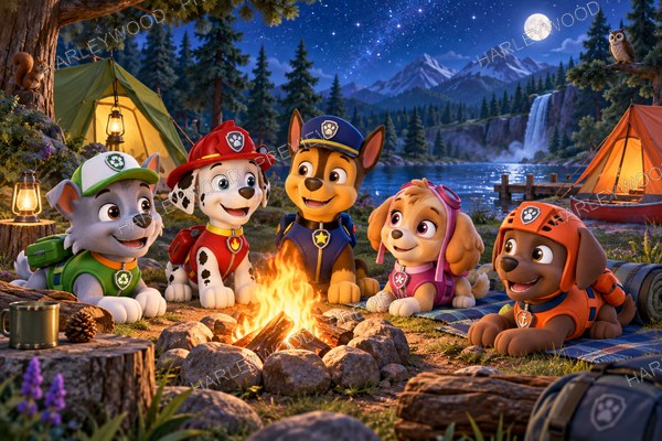 PAW Patrol · Campfire Friends mounted canvas preview