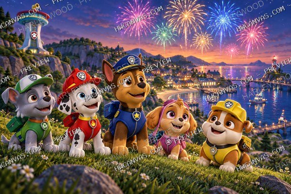 PAW Patrol · Celebration Night mounted canvas preview