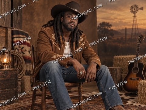Shaboozey · Country Crossroads mounted canvas preview