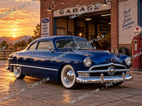 Blue Suede Ford mounted canvas preview