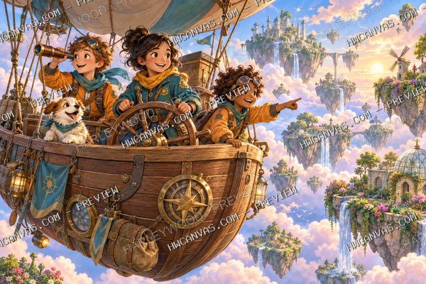 Sky Scouts · Cloud Harbor mounted canvas preview