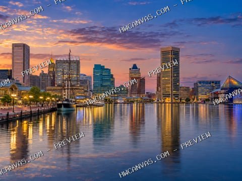 Baltimore · Skyline mounted canvas preview