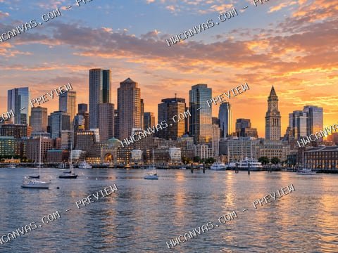 Boston · Skyline mounted canvas preview
