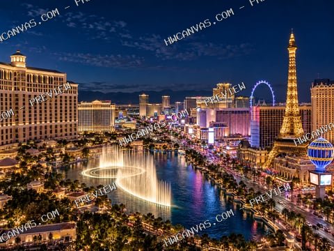 Las Vegas · Skyline mounted canvas preview