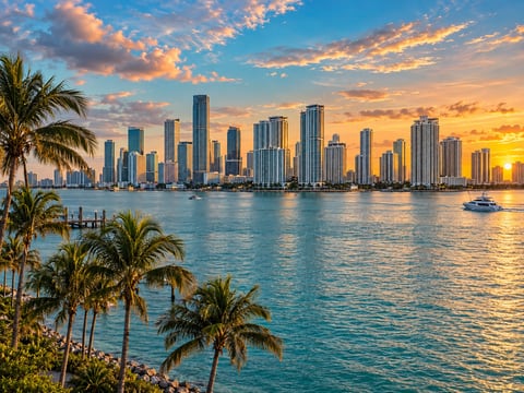 Miami · Skyline mounted canvas preview