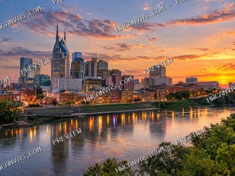 Nashville · Skyline mounted canvas preview
