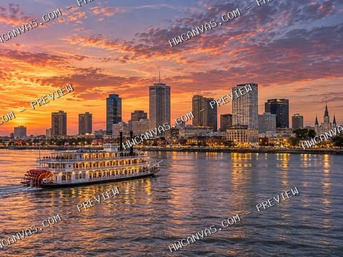 New Orleans · Skyline mounted canvas preview