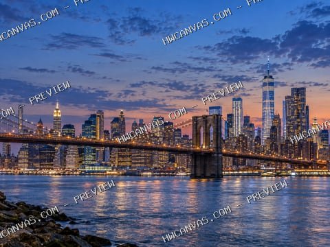 New York City · Skyline mounted canvas preview
