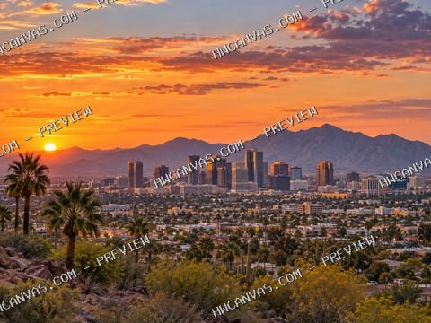 Phoenix · Skyline mounted canvas preview