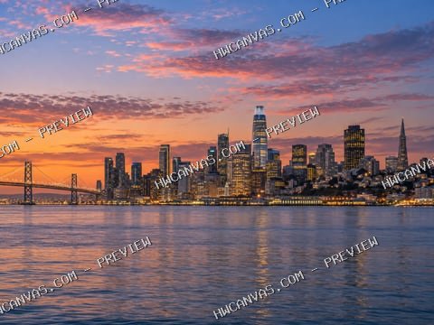 San Francisco · Skyline mounted canvas preview