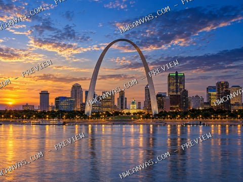 St. Louis · Skyline mounted canvas preview