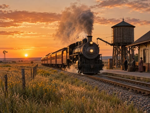 Prairie Mail Train mounted canvas preview