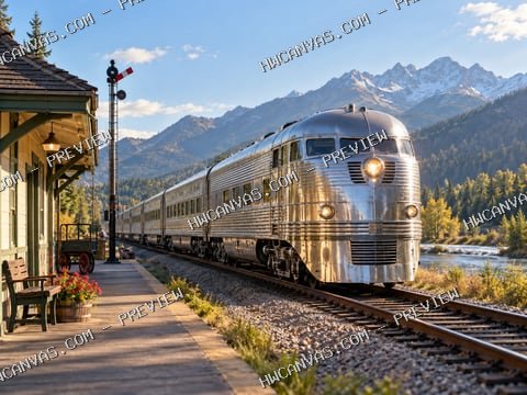 Silver Streamliner mounted canvas preview