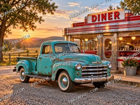 Coffee Stop mounted canvas preview