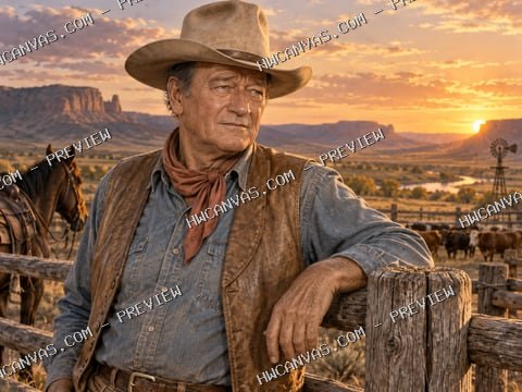 John Wayne · The Rancher mounted canvas preview