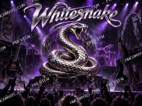 Whitesnake · Chrome & Thunder mounted canvas preview