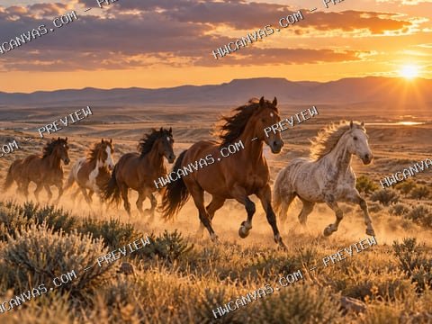 Running Free mounted canvas preview