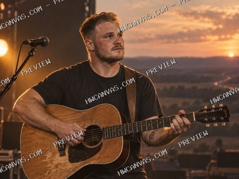 Zach Bryan · Open Road Songs mounted canvas preview